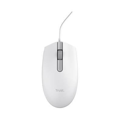 Mouse Trust TM-101, Design Ambidestro, 3 Botões, 1200 DPI, USB, Branco - 25320 Mouse Trust TM-101, Design Ambidestro, 3 Botões, 1200 DPI, USB, Branco - 25320