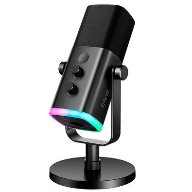 Microfone Dinâmico Gamer Fifine Ampligame, RGB, Cardióide, USB-C, Anti-Ruído, Para Streaming, Preto - AM8 Microfone Dinâmico Gamer Fifine Ampligame, RGB, Cardióide, USB-C, Anti-Ruído, Para Streaming, Preto - AM8