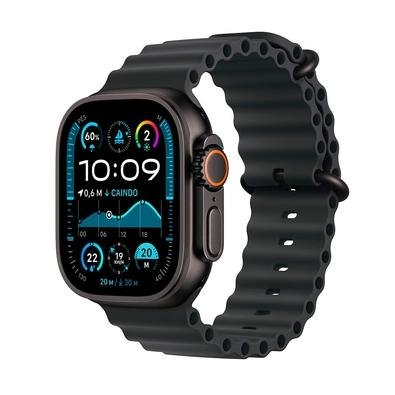 Apple Watch Ultra 2 GPS + Cellular, Caixa Preta de Titânio de 49 mm, Pulseira Oceano Preta - MX4P3BE/A Apple Watch Ultra 2 GPS + Cellular, Caixa Preta de Titânio de 49 mm, Pulseira Oceano Preta - MX4P3BE/A
