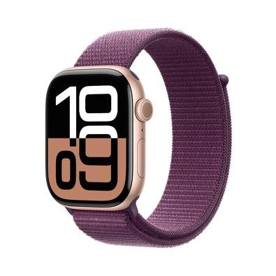 Apple Watch Series 10 GPS, Caixa Cor de Ouro Rosa de Alumínio de 46 mm, Pulseira Loop Esportiva Ameixa - MWWV3AM/A Apple Watch Series 10 GPS, Caixa Cor de Ouro Rosa de Alumínio de 46 mm, Pulseira Loop Esportiva Ameixa - MWWV3AM/A