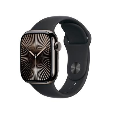 Apple Watch Series 10 GPS + Cellular, Caixa Ardósia de Titânio de 42 mm, Pulseira Esportiva Preta, Tamanho P/M - MWXG3AM/A Apple Watch Series 10 GPS + Cellular, Caixa Ardósia de Titânio de 42 mm, Pulseira Esportiva Preta, Tamanho P/M - MWXG3AM/A