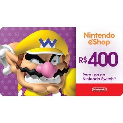 Gift Card Nintendo eShop R$400 - Cartão Presente Digital Gift Card Nintendo eShop R$400 - Cartão Presente Digital