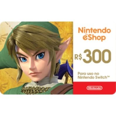 Gift Card Nintendo eShop R$300 - Cartão Presente Digital Gift Card Nintendo eShop R$300 - Cartão Presente Digital
