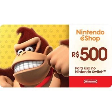 Gift Card Nintendo eShop R$500 - Cartão Presente Digital Gift Card Nintendo eShop R$500 - Cartão Presente Digital