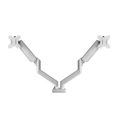 Suporte De Mesa Bluecase Ergo Flexy Para Dois Monitores, 12" a 32", Tri-Articulado, Pistão a Gás, Até 10+10kg, Vesa, Branco - BSMTG02-3WBX Suporte De Mesa Bluecase Ergo Flexy Para Dois Monitores, 12" a 32", Tri-Articulado, Pistão a Gás, Até 10+10kg, Vesa, Branco - BSMTG02-3WBX