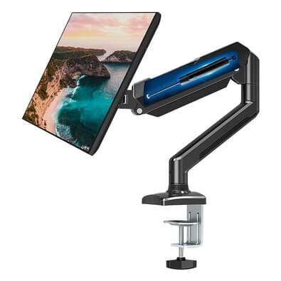 Suporte de Mesa Articulado para Monitor de até 32" Fitter, Ajuste com Pistão a Gás, VESA, Preto - F8 Suporte de Mesa Articulado para Monitor de até 32" Fitter, Ajuste com Pistão a Gás, VESA, Preto - F8