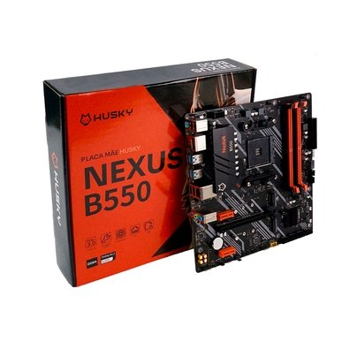 Placa-Mãe Husky Nexus B550, M.2 NVMe, DDR4 3200MHz, Ryzen 5000/3000, Micro-ATX, HDMI/DP, 64GB Dual Channel - HPM550 Placa-Mãe Husky Nexus B550, M.2 NVMe, DDR4 3200MHz, Ryzen 5000/3000, Micro-ATX, HDMI/DP, 64GB Dual Channel - HPM550