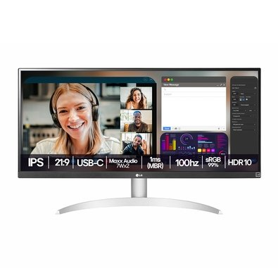 Monitor Gamer LG 29", FHD, UltraWide, 100Hz, 1ms, IPS, USB-C, Som Integrado - 29WQ600B-W.AWZM