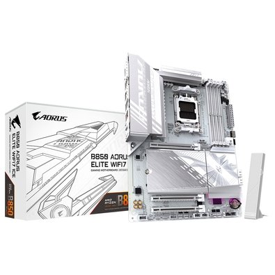 Placa Mãe Gigabyte B850 AORUS ELITE WIFI7 ICE, AMD AM5, ATX, DDR5, RGB, Wi-Fi 7, Bluetooth, Branca - B85EL7E-00