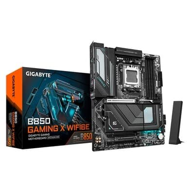 Placa Mãe Gigabyte B850 GAMING X WIFI6E, AMD AM5, ATX, DDR5, RGB, Wi-Fi 6E, Bluetooth, Preto - B85GMX6-00 Placa Mãe Gigabyte B850 GAMING X WIFI6E, AMD AM5, ATX, DDR5, RGB, Wi-Fi 6E, Bluetooth, Preto - B85GMX6-00
