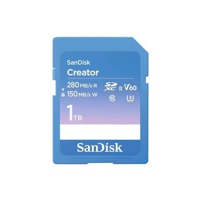 Cartão de Memória SanDisk Creator Series SD UHS-II 1TB, Leitura 280MB/s e Gravação 150MB/s - SDSDXEP-1T00-GNCIS Cartão de Memória SanDisk Creator Series SD UHS-II 1TB, Leitura 280MB/s e Gravação 150MB/s - SDSDXEP-1T00-GNCIS