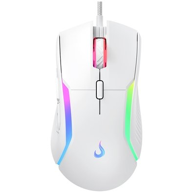 Mouse Gamer Rise Mode Laser White RGB, 16000 DPI, 9 Botões, Branco - RM-MG-L-W Mouse Gamer Rise Mode Laser White RGB, 16000 DPI, 9 Botões, Branco - RM-MG-L-W