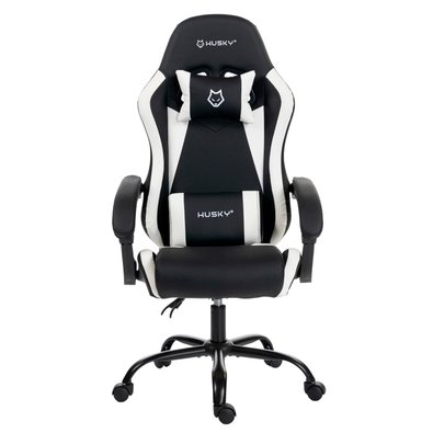 Cadeira Gamer Husky Storm 100, Até 120kg, Almofadas, Reclinável 135º, PU, Preta E Branca - HCG100PTBR