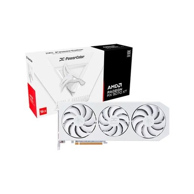 Placa de Vídeo PowerColor Hellhound Spectral White AMD Radeon RX 9070 XT 16GB GDDR6 - RX9070XT 16G-L/OC/WHITE Placa de Vídeo PowerColor Hellhound Spectral White AMD Radeon RX 9070 XT 16GB GDDR6 - RX9070XT 16G-L/OC/WHITE