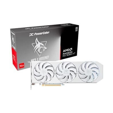 Placa de Vídeo PowerColor RX 9060 XT Hellhound Spectral White AMD Radeon, 16GB, GDDR6, Tripe Fan, OpenGL 4.6 - RX9060XT 16G-L/OC/WHITE Placa de Vídeo PowerColor RX 9060 XT Hellhound Spectral White AMD Radeon, 16GB, GDDR6, Tripe Fan, OpenGL 4.6 - RX9060XT 16G-L/OC/WHITE