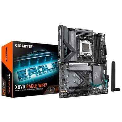 Placa Mãe Gigabyte X870 EAGLE WIFI7, AMD AM5, ATX, DDR5, RGB, Wi-Fi 7, Bluetooth, Preto - X870 EAGLE WIFI7 Placa Mãe Gigabyte X870 EAGLE WIFI7, AMD AM5, ATX, DDR5, RGB, Wi-Fi 7, Bluetooth, Preto - X870 EAGLE WIFI7