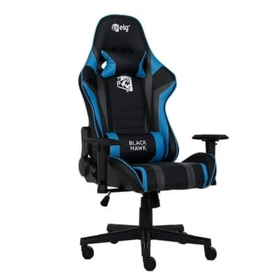 Cadeira Gamer ELG Black Hawk, Até 140 kg, Apoio Cervical, Encosto Reclinável, Apoio De Braços, Ajuste De Altura, Preto e Azul - CH05BKBL Cadeira Gamer ELG Black Hawk, Até 140 kg, Apoio Cervical, Encosto Reclinável, Apoio De Braços, Ajuste De Altura, Preto e Azul - CH05BKBL
