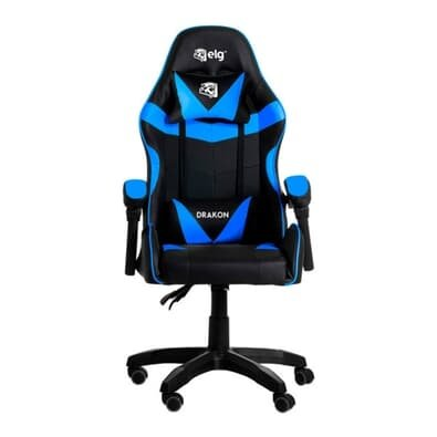 Cadeira Gamer ELG Drakon, Até 140 kg, Ajuste De Altura, Encosto Reclinavel, Braços Articulados, Preto e Azul - CH31BKBL Cadeira Gamer ELG Drakon, Até 140 kg, Ajuste De Altura, Encosto Reclinavel, Braços Articulados, Preto e Azul - CH31BKBL