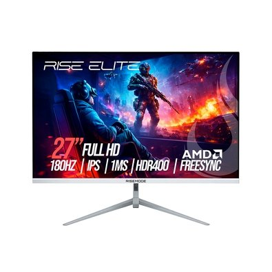Monitor Gamer Rise Mode Prime 27", FHD, 180Hz, 1ms, IPS, FreeSync, HDR 400, HDMI e DisplayPort, sRGB 110%, Branco - RM-MOG-27F180FH-W