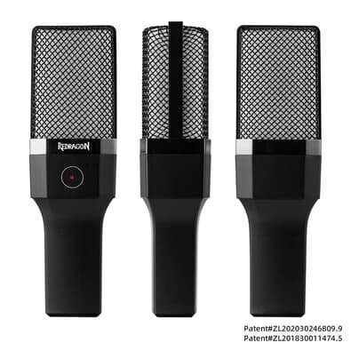 Microfone Gamer Redragon Adne, RGB, Condensador, Cardióide, USB Tipo-C, Preto - GM212 Microfone Gamer Redragon Adne, RGB, Condensador, Cardióide, USB Tipo-C, Preto - GM212