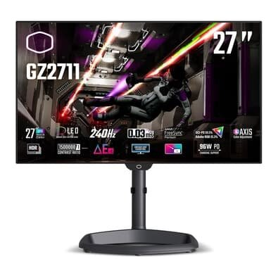 Monitor Gamer Cooler Master Tempest OLED 27", QHD, 240Hz, 0.03ms, FreeSync Premium, USB-C, Altura Ajustável, Som integrado - CMI-GZ2711-BR