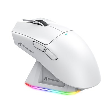 Mouse Gamer sem Fio Attack Shark X11 com Base de Carregamento Magnético RGB, Tri-Mode, 22.000 DPI, Sensor Óptico PAW3311, 5 Botões - Branco Mouse Gamer sem Fio Attack Shark X11 com Base de Carregamento Magnético RGB, Tri-Mode, 22.000 DPI, Sensor Óptico PAW3311, 5 Botões - Branco