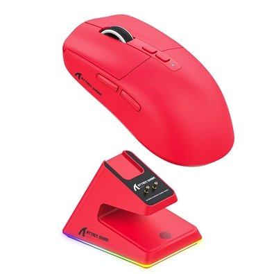 Mouse Gamer sem Fio Attack Shark X6 Ultraleve com Base de Carregamento Magnético RGB, Tri-Mode, 26.000 DPI, Sensor Óptico PAW3395, 7 Botões Programáveis - Vermelho Mouse Gamer sem Fio Attack Shark X6 Ultraleve com Base de Carregamento Magnético RGB, Tri-Mode, 26.000 DPI, Sensor Óptico PAW3395, 7 Botões Programáveis - Vermelho
