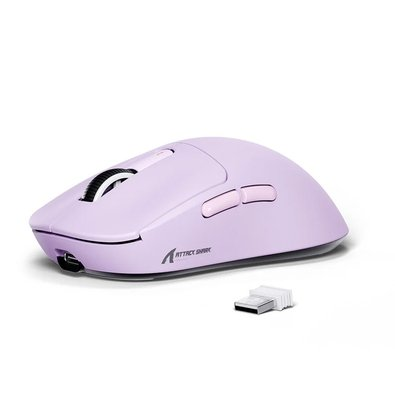 Mouse Gamer sem Fio Attack Shark X3 Tri-Mode, 26.000 DPI, Sensor Óptico PAW3395, 6 Botões Programáveis - Lilás Mouse Gamer sem Fio Attack Shark X3 Tri-Mode, 26.000 DPI, Sensor Óptico PAW3395, 6 Botões Programáveis - Lilás