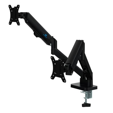 Suporte de Mesa Articulado para 2 Monitores de 17" a 32" Ergofirst, Ajuste com Pistão a Gás, Preto - G16-C024 Suporte de Mesa Articulado para 2 Monitores de 17" a 32" Ergofirst, Ajuste com Pistão a Gás, Preto - G16-C024