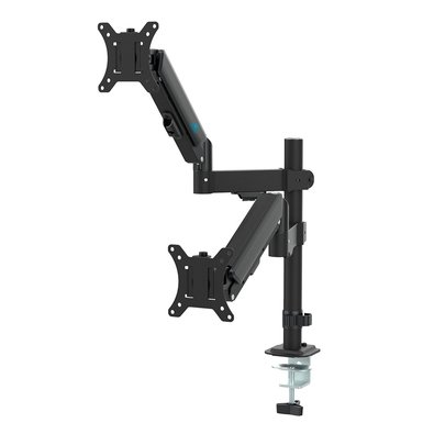 Suporte de Mesa Articulado para 2 Monitores de 17" a 32" Ergofirst, Ajuste com Pistão a Gás, Preto - G16-C024P Suporte de Mesa Articulado para 2 Monitores de 17" a 32" Ergofirst, Ajuste com Pistão a Gás, Preto - G16-C024P