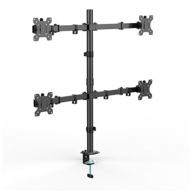 Suporte de Mesa Articulado para 4 Monitores de 13" a 32" Ergofirst, Ajuste de Inclinação, Altura e Giro, Preto - G01-C048N Suporte de Mesa Articulado para 4 Monitores de 13" a 32" Ergofirst, Ajuste de Inclinação, Altura e Giro, Preto - G01-C048N