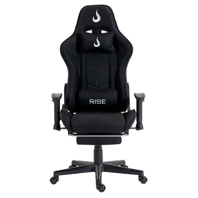 Cadeira Gamer Rise Mode X04, Ângulo Ajustável, Apoio Para os Pés Retrátil, Preto, Tecido - RM-CG-X04-BK-FBC Cadeira Gamer Rise Mode X04, Ângulo Ajustável, Apoio Para os Pés Retrátil, Preto, Tecido - RM-CG-X04-BK-FBC