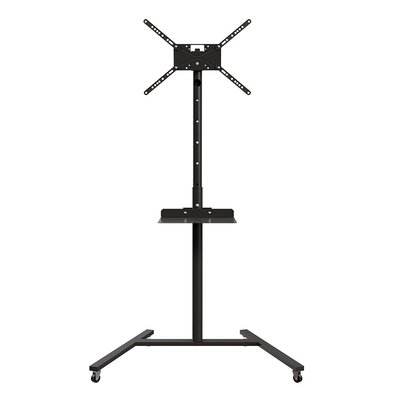 Pedestal de Chão para TVs de 19" a 56", com Rodízios, Bandeja e Ajuste de Altura, Preto - pedestal-class-pr