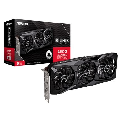 Placa de Vídeo ASRock RX 7600 Challenger PRO OC AMD Radeon, 8GB, GDDR6, Triple Fan - 90-GA62ZZ-00UANF Placa de Vídeo ASRock RX 7600 Challenger PRO OC AMD Radeon, 8GB, GDDR6, Triple Fan - 90-GA62ZZ-00UANF