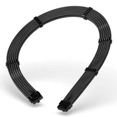 Cabo Extensor de Fonte Rise Mode Sleeved 12VHPWR, PCIE 5.0 16pin (12+4), 60cm, Preto - RM-SL-02-12VHPWR-FB Cabo Extensor de Fonte Rise Mode Sleeved 12VHPWR, PCIE 5.0 16pin (12+4), 60cm, Preto - RM-SL-02-12VHPWR-FB