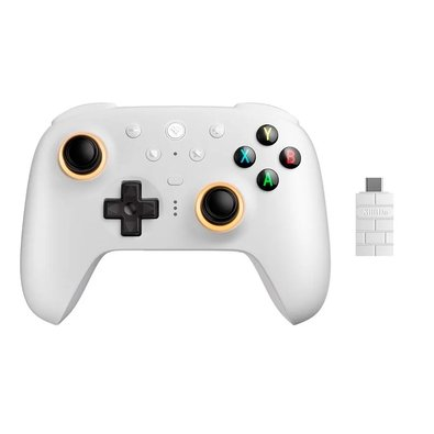 Controle Wireless 8BitDo Ultimate 2, Efeito Hall, 2.4G, com Dock, p/ PC e Android, Branco - 81HE01 Controle Wireless 8BitDo Ultimate 2, Efeito Hall, 2.4G, com Dock, p/ PC e Android, Branco - 81HE01