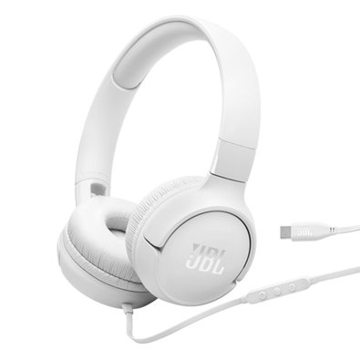 Fone de Ouvido On-Ear JBL Tune 520C, Conexão USB-C, Pure Bass, Branco - JBLT520CWHT
