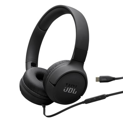 Fone de Ouvido On-Ear JBL Tune 520C, Conexão USB-C, Pure Bass, Preto - JBLT520CBLK