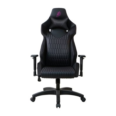 Cadeira Gamer 1STPLAYER WIN101, Até 160kg, Reclinável, com Almofadas, Material PVC, Preta e Rosa - WIN-101-BK