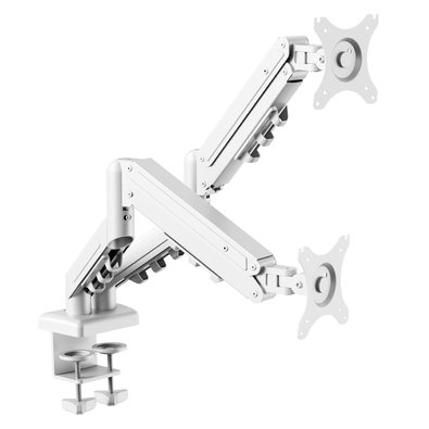 Suporte de Mesa Articulado para 2 Monitores de 17" a 32" FlexiSpot F5D, Ajustes com Pistão a Gás, VESA, Branco - F5DW Suporte de Mesa Articulado para 2 Monitores de 17" a 32" FlexiSpot F5D, Ajustes com Pistão a Gás, VESA, Branco - F5DW