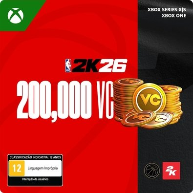Gift Card NBA 2K26: 200,000 Moedas Virtuais (VC), Xbox Gift Card NBA 2K26: 200,000 Moedas Virtuais (VC), Xbox