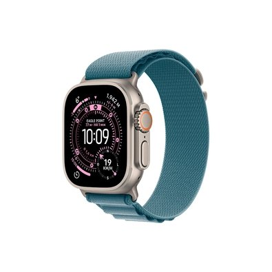 Apple Watch Ultra 3 GPS + Cellular, Caixa Natural de Titânio de 49 mm, Pulseira loop Alpina azul-clara, M - MEWM4BE/A Apple Watch Ultra 3 GPS + Cellular, Caixa Natural de Titânio de 49 mm, Pulseira loop Alpina azul-clara, M - MEWM4BE/A