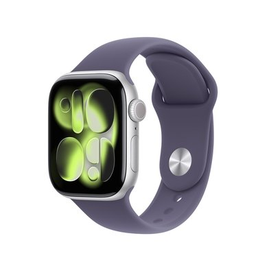 Apple Watch Series 11 GPS, Caixa Prateada de Alumínio de 42 mm, Pulseira Esportiva Roxo-névoa, Tamanho P/M - MEU64AM/A Apple Watch Series 11 GPS, Caixa Prateada de Alumínio de 42 mm, Pulseira Esportiva Roxo-névoa, Tamanho P/M - MEU64AM/A