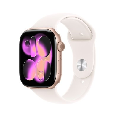 Apple Watch Series 11 GPS + Cellular, Caixa Cor de Ouro Rosa de Alumínio de 46 mm, Pulseira esportiva blush-clara, Tamanho P/M - MFCG4AM/A Apple Watch Series 11 GPS + Cellular, Caixa Cor de Ouro Rosa de Alumínio de 46 mm, Pulseira esportiva blush-clara, Tamanho P/M - MFCG4AM/A