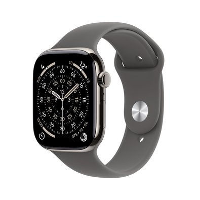 Apple Watch Series 11 GPS + Cellular, Caixa Natural de titânio de 46 mm, Pulseira Esportiva Cinza-Pedra, Tamanho M/G - MFCX4AM/A Apple Watch Series 11 GPS + Cellular, Caixa Natural de titânio de 46 mm, Pulseira Esportiva Cinza-Pedra, Tamanho M/G - MFCX4AM/A