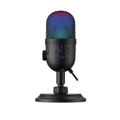 Microfone Gamer Havit GK52, RGB, Cardioide, Conexão 3.5mm, Preto - GK52 Microfone Gamer Havit GK52, RGB, Cardioide, Conexão 3.5mm, Preto - GK52