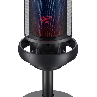 Microfone Gamer Havit GK50, RGB, Cardioide, Conexão USB-C, com Suporte, Preto - GK50 Pro Live Microfone Gamer Havit GK50, RGB, Cardioide, Conexão USB-C, com Suporte, Preto - GK50 Pro Live