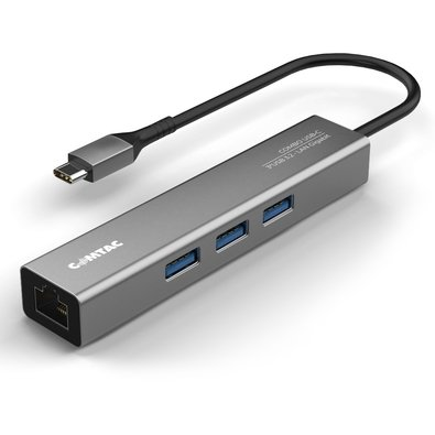 HUB Comtac USB-C 3.2 Gen 1, para 3x USB-A 3.2 Gen 1 e LAN Ethernet Gigabit, Alumínio - 20139454 HUB Comtac USB-C 3.2 Gen 1, para 3x USB-A 3.2 Gen 1 e LAN Ethernet Gigabit, Alumínio - 20139454