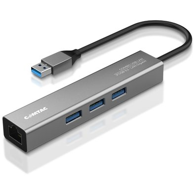 HUB Comtac USB-A 3.2 Gen 1, para 3x USB-A 3.2 Gen 1 e LAN Ethernet Gigabit, Alumínio - 24129466 HUB Comtac USB-A 3.2 Gen 1, para 3x USB-A 3.2 Gen 1 e LAN Ethernet Gigabit, Alumínio - 24129466