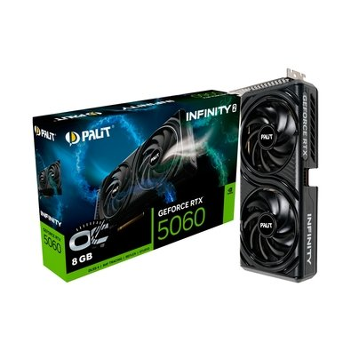 Placa de Video Palit GeForce RTX 5060 8GB INFINITY 2 OC GDDR7 128bits - NE75060V19P1-GB2063L Placa de Video Palit GeForce RTX 5060 8GB INFINITY 2 OC GDDR7 128bits - NE75060V19P1-GB2063L